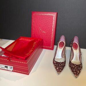 Rene Caovilla Red Embellished Heels